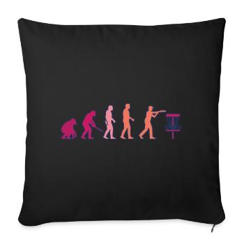 Disc Golf Evolution Funny Disc Golfer Flying Disc - Sofa pillowcase 17,3'' x 17,3'' (45 x 45 cm) - black - Front
