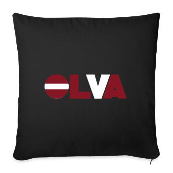 Latvia - Sofa pillowcase 17,3'' x 17,3'' (45 x 45 cm) - black - Front