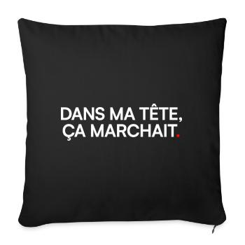 IN MY HEAD IT WORKED. | Humor - Sofa pillowcase 17,3'' x 17,3'' (45 x 45 cm) - black - Front