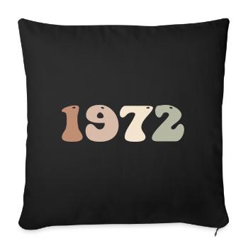 1972 - Housse de coussin décorative 45 x 45 cm - noir - Devant