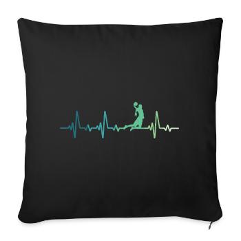Basketball Heartbeat Basketball Player - Sofa pillowcase 17,3'' x 17,3'' (45 x 45 cm) - black - Front