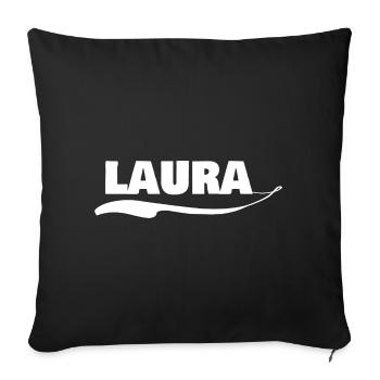 Laura en cadeau - Housse de coussin décorative 45 x 45 cm - noir - Devant