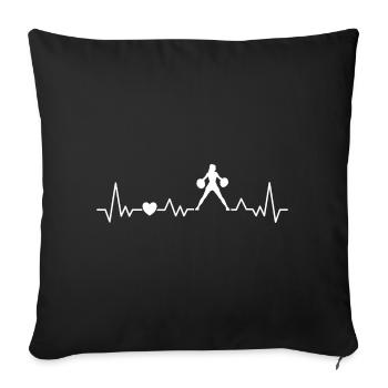 Cheerleader Heartbeat Cheerleading Squad - Sofa pillowcase 17,3'' x 17,3'' (45 x 45 cm) - black - Front