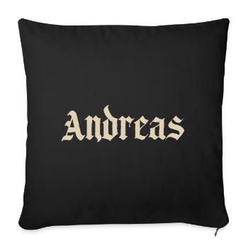Motif de la police baptismale Andreas Fraktur - Housse de coussin décorative 45 x 45 cm - noir - Devant