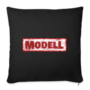 Gift for model - Sofa pillowcase 17,3'' x 17,3'' (45 x 45 cm) - black - Front