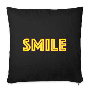 Lettrage Sourire Néon - Housse de coussin décorative 45 x 45 cm - noir - Devant