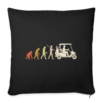 Golf Cart Evolution Cadeau drôle pour golfeur - Housse de coussin décorative 45 x 45 cm - noir - Devant