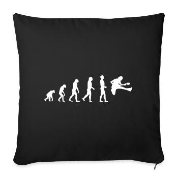 T-shirt drôle drôle d’Évolution d’un guitariste - Housse de coussin décorative 45 x 45 cm - noir - Devant