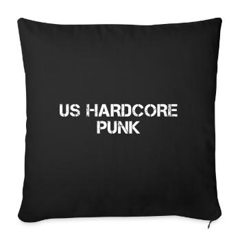 US-Hardcore-Punk-Typografie - Sofakissenbezug 45 x 45 cm - Schwarz - Vorne