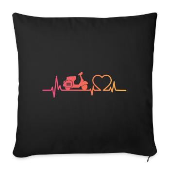 Sunset Motor Heartbeat Roller - Sofakissenbezug 45 x 45 cm - Schwarz - Vorne