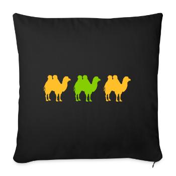 camel tipper herd desert - Sofa pillowcase 17,3'' x 17,3'' (45 x 45 cm) - black - Front