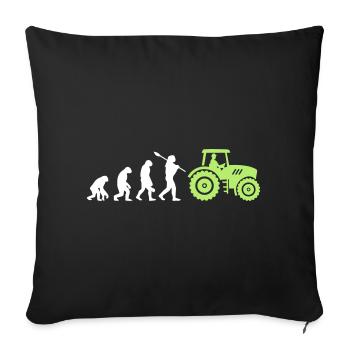 Evolution Farmer and Tractor - Sofa pillowcase 17,3'' x 17,3'' (45 x 45 cm) - black - Front
