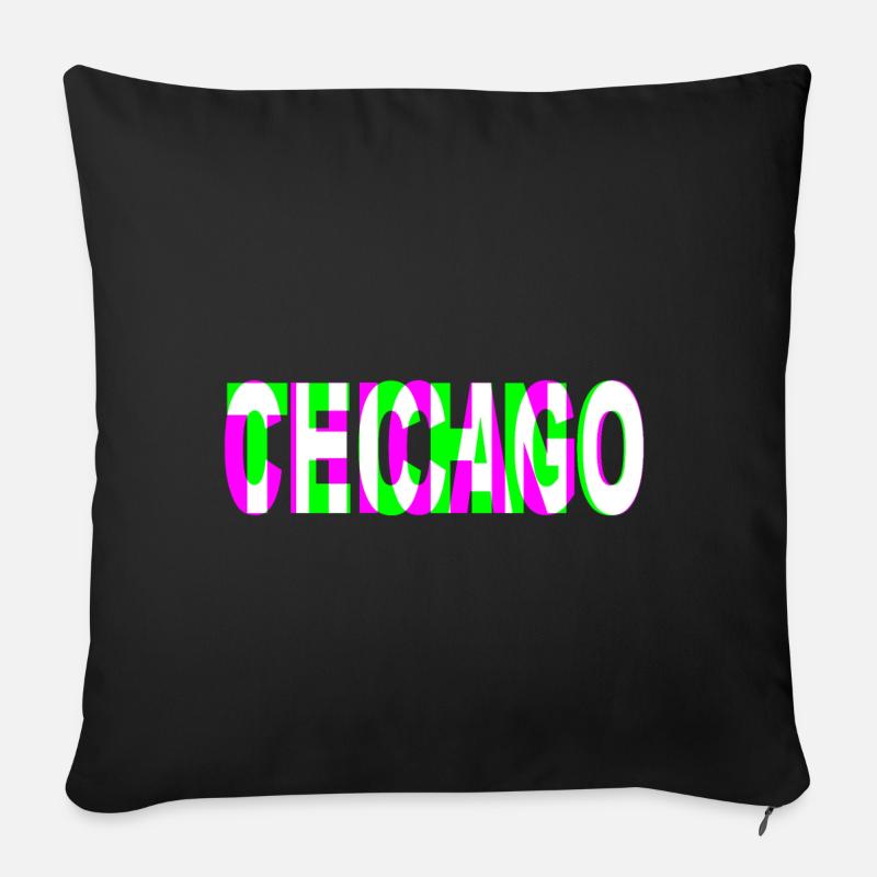 techno chicago DJ Raver Logo - Sofakissenbezug 45 x 45 cm - Schwarz