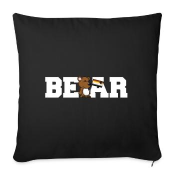 Bear LGBT Gay Pride Cartoon CSD Teddy - Sofa pillowcase 17,3'' x 17,3'' (45 x 45 cm) - black - Front