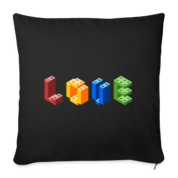 Building blocks Love - Sofa pillowcase 17,3'' x 17,3'' (45 x 45 cm) - black - Front