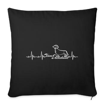 Équipe Dachshund Heartbeat avec Dachshund - Housse de coussin décorative 45 x 45 cm - noir - Devant