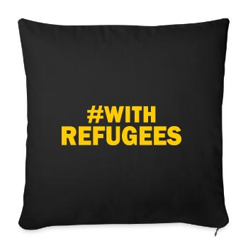 With refugees - Sofa pillowcase 17,3'' x 17,3'' (45 x 45 cm) - black - Front