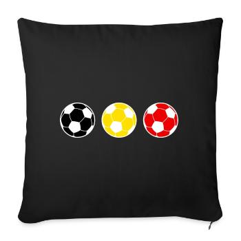 Football Belgium Flag BallSport - Sofa pillowcase 17,3'' x 17,3'' (45 x 45 cm) - black - Front