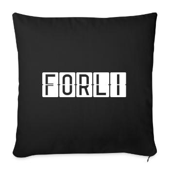 Panneau de l’aéroport de Forlì - Housse de coussin décorative 45 x 45 cm - noir - Devant