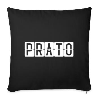 Panneau de l’aéroport de Prato - Housse de coussin décorative 45 x 45 cm - noir - Devant
