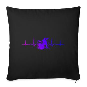 Batterie Batteur Hommes Batteur - Housse de coussin décorative 45 x 45 cm - noir - Devant