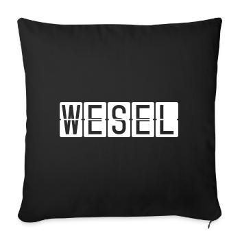 Wesel Airport Sign - Sofa pillowcase 17,3'' x 17,3'' (45 x 45 cm) - black - Front