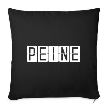 Panneau de l’aéroport de Peine - Housse de coussin décorative 45 x 45 cm - noir - Devant