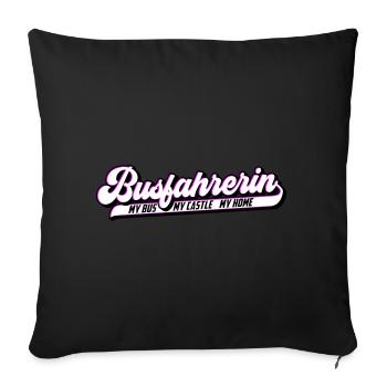 Busfahrerin | Farben änderbar - Sofakissenbezug 45 x 45 cm - Schwarz - Vorne
