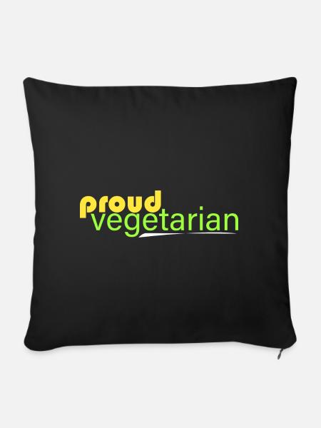 stolzer Vegetarier - Sofakissenbezug 45 x 45 cm - Schwarz