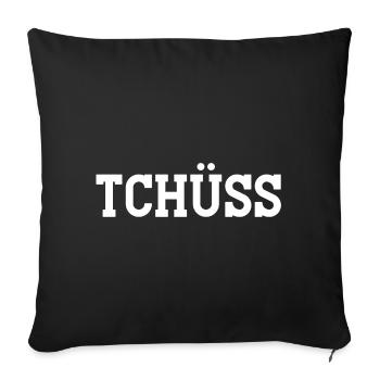 au revoir, à bientôt, Tchüss - Housse de coussin décorative 45 x 45 cm - noir - Devant