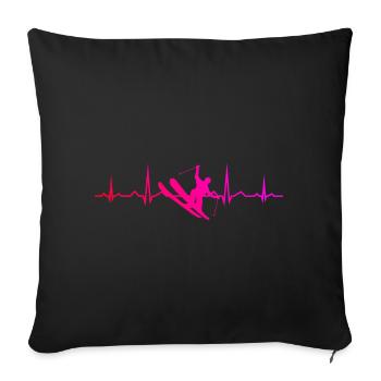 Ski acrobatique masculin Ski acrobatique femmes Slopestyle féminin - Housse de coussin décorative 45 x 45 cm - noir - Devant