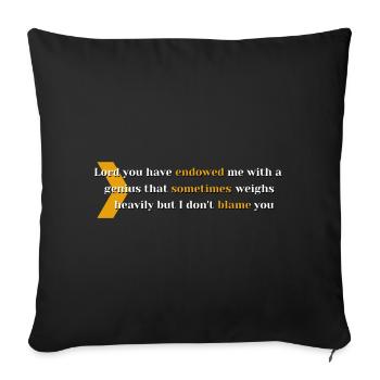 Endowed Genius Quote Typografie - Sofakissenbezug 45 x 45 cm - Schwarz - Vorne