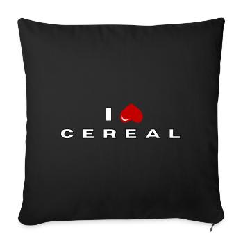 I hate Cereal - Sofa pillowcase 17,3'' x 17,3'' (45 x 45 cm) - black - Front
