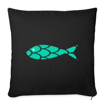 SARDINE. FISH. APRIL FOOL. EASTER. SEA - Sofa pillowcase 17,3'' x 17,3'' (45 x 45 cm) - black - Front