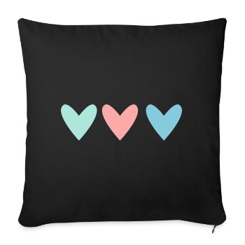 HAPPY MOTHER'S DAY. MOM. MOTHER's DAY. HEART - Sofa pillowcase 17,3'' x 17,3'' (45 x 45 cm) - black - Front