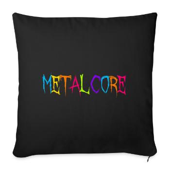 Lustige Metalcore Regenbogenfarben Metalhead - Sofakissenbezug 45 x 45 cm - Schwarz - Vorne