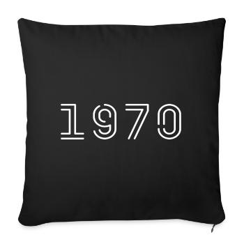 années 1970 Vintage né Vintage anniversaire des années 1970 - Housse de coussin décorative 45 x 45 cm - noir - Devant