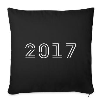 Millésime 2017 Né Millésime Anniversaire 2017 - Housse de coussin décorative 45 x 45 cm - noir - Devant