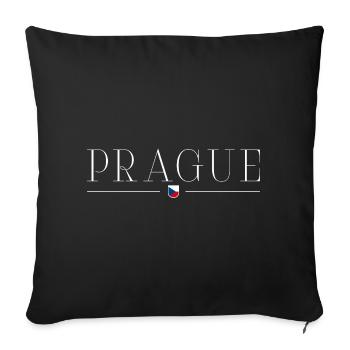 Prague, Czech Republic Style Design T-Shirt - Sofa pillowcase 17,3'' x 17,3'' (45 x 45 cm) - black - Front