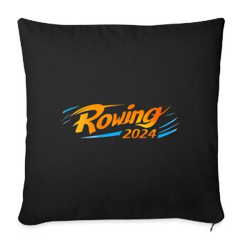 Aviron 2024 - Housse de coussin décorative 45 x 45 cm - noir - Devant