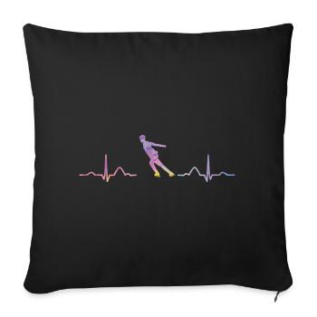Figure Skating Ice Skating Figure Skating - Sofa pillowcase 17,3'' x 17,3'' (45 x 45 cm) - black - Front