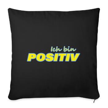 POSITIVE - Sofa pillowcase 17,3'' x 17,3'' (45 x 45 cm) - black - Front