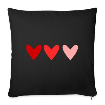 HEART. CHRISTMAS. COUPLE. VALENTINE'S DAY. JUST MARRIED. - Sofa pillowcase 17,3'' x 17,3'' (45 x 45 cm) - black - Front