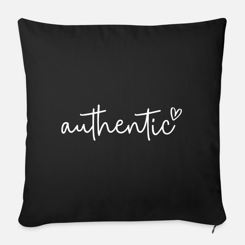 Authentique - Housse de coussin décorative 45 x 45 cm - noir