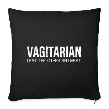 végétarien je mange l’autre viande rouge - Housse de coussin décorative 45 x 45 cm - noir - Devant