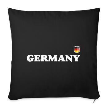 T-shirt de typographie Germany Crest - Housse de coussin décorative 45 x 45 cm - noir - Devant