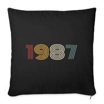 1987 Retro Style 1987 Birthday 1987 Vintage - Sofa pillowcase 17,3'' x 17,3'' (45 x 45 cm) - black - Front