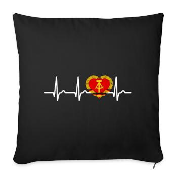 Heart Curve GDR, ECG, Pulse, Gift - Sofa pillowcase 17,3'' x 17,3'' (45 x 45 cm) - black - Front