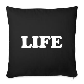 That says Life The Word Life - Sofakissenbezug 45 x 45 cm - Schwarz - Vorne