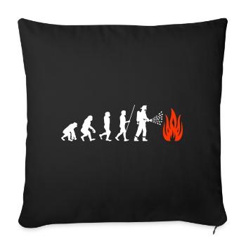 Feuerwehr Evolution Feuerwehrmann - Sofakissenbezug 45 x 45 cm - Schwarz - Vorne
